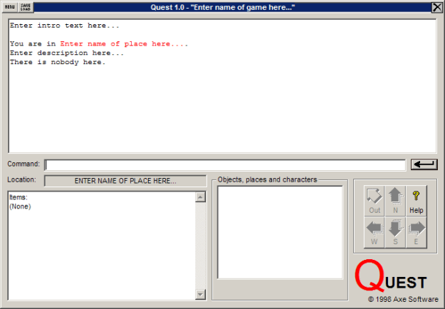 Quest 1.0 running a game